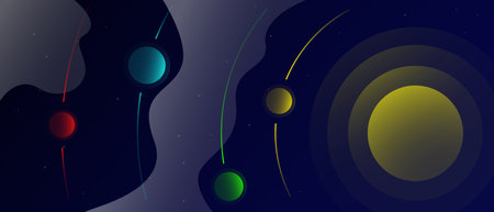 Vector abstract background. Concept, cosmos, infinite universe. Multicolored with the effect of the...