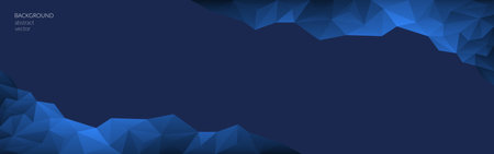 Vector abstract polygonal classic blue background. blue geometric shapes. Low poly style. Transition from light to dark from the center. Banner, web design. Copyspace.のイラスト素材