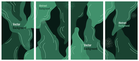 Vector set of vertical abstract backgrounds in minimalistic flat style with copy space for text. Design templates for social media stories, web banners.のイラスト素材