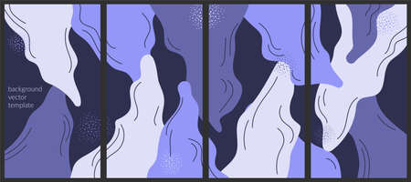 Vector set of vertical abstract bannersのイラスト素材