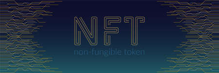 NFT concept, blockchain technology, cryptocurrency.のイラスト素材