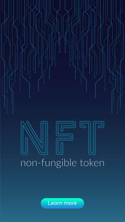 Nft concept, blockchain technology, cryptocurrency.のイラスト素材