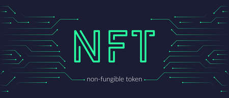 NFT concept, blockchain technology, cryptocurrency.のイラスト素材