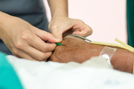 nurse injection IV fluidの写真素材