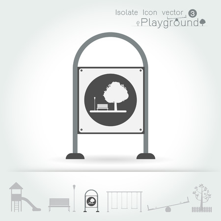 Playground icon isolate set over monochrome color on white background , Vector illustrationのイラスト素材