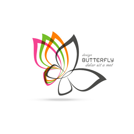 Colorful butterfly on whiteのイラスト素材