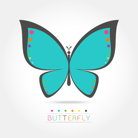 Colorful butterfly on whiteのイラスト素材