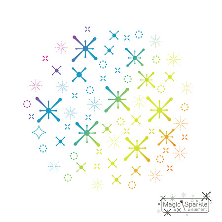 set of a magic sparkle with wand design elements Vector illustrationのイラスト素材
