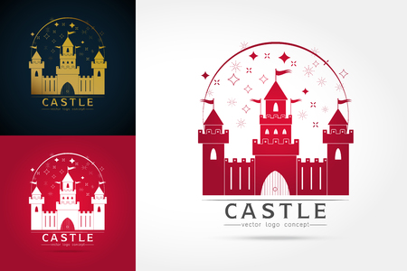 castle vector logo templateのイラスト素材