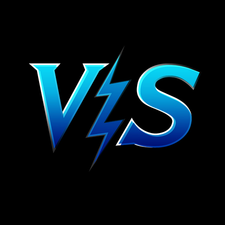 Versus letters or vs logo isolated . Flat style modern logotype design vector illustrationのイラスト素材