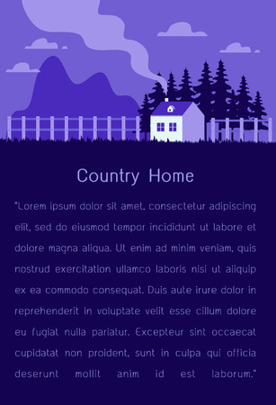 Beautiful Home, row of houses by the hill with trees, nature landscape,village countryside scene modern flat design vector illustrationのイラスト素材