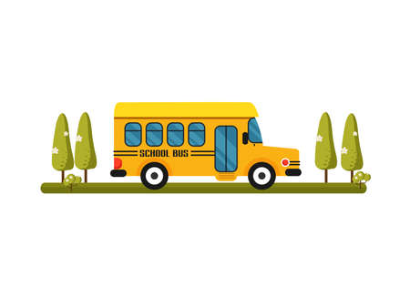 school bus vector illustration on white background