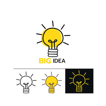 Light bulb, creative idea and innovation, Light bulb icon with concept of idea on white background vector illustrationのイラスト素材