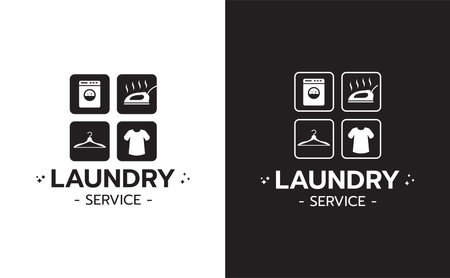 Laundry or dry cleaning service design creative logo template on white background Vector illustrationのイラスト素材