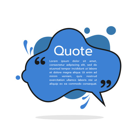 Quote box frame icon in flat style. Dialogue speech on isolated background vector illustrationのイラスト素材