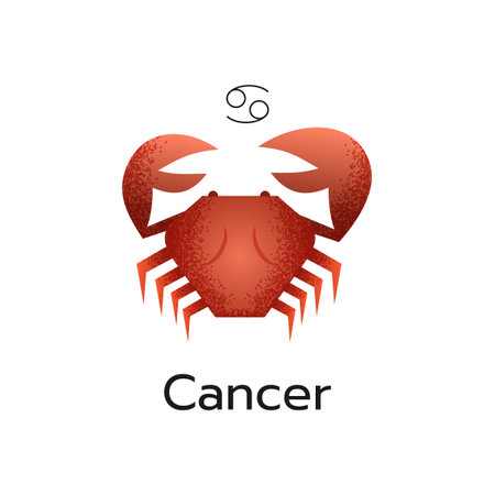 Cancer zodiac sign logo icon isolated horoscope symbol on white background vector illustrationのイラスト素材