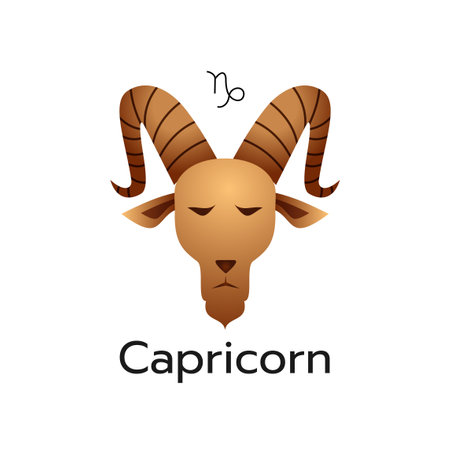 Capricorn zodiac sign logo icon isolated horoscope symbol vector illustrationのイラスト素材