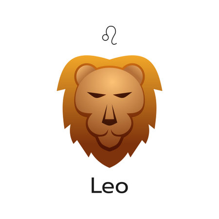 Leo zodiac sign logo icon isolated horoscope symbol vector illustrationのイラスト素材