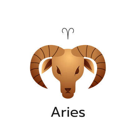 Aries zodiac sign logo icon isolated horoscope symbol vector illustration
