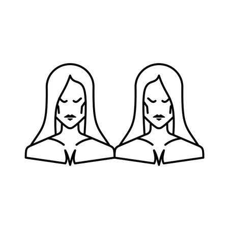 Gemini zodiac sign logo icon isolated horoscope symbol vector illustrationのイラスト素材