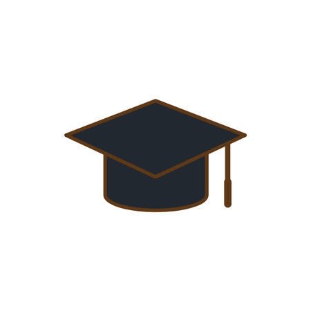 Graduation cap cartoon icon school instrument element student concept isolated vector illustrationのイラスト素材