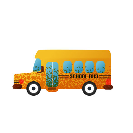 School bus cartoon icon isolated student concept on white background vector illustrationのイラスト素材