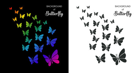 Beautiful butterfly silhouetteのイラスト素材
