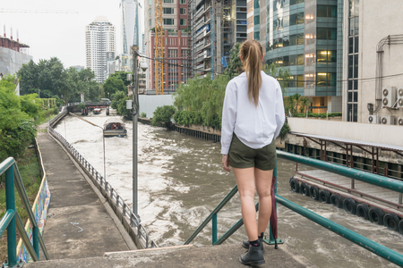 Tourists missed the express boat unfortunately after hustling to the pier to meet the appointment.の写真素材