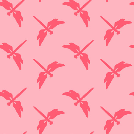 Dragonfly seamless pattern. Dragonfly background. Vector illustrationのイラスト素材