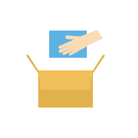Sign of box for dispatch, delivery or storage. Vector illustrationのイラスト素材