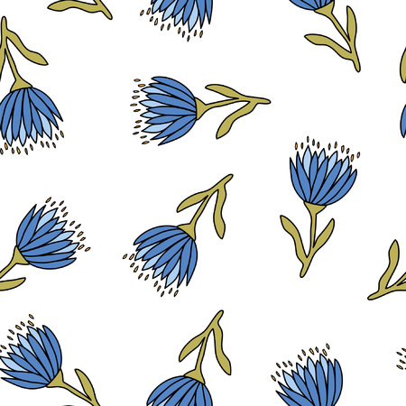 Seamless pattern with bright flowers. Floral background. Vector illustrationのイラスト素材