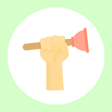 Image of a hand holding a tool for various repairs. Vector illustrationのイラスト素材