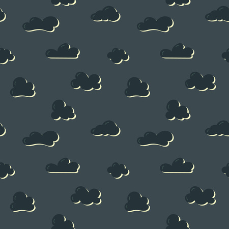 Seamless pattern with cartoon clouds. Great for prints, textiles, covers, gift wrappers, backdropsのイラスト素材