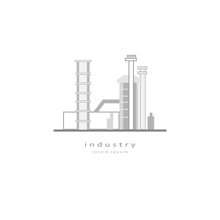 Composition on the theme of factories and production. Suitable for creating corporate identity, logo, advertisingのイラスト素材