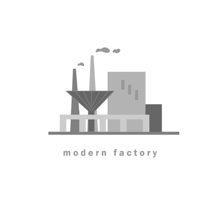 Composition on the theme of factories and production. Suitable for creating corporate identity, logo, advertisingのイラスト素材