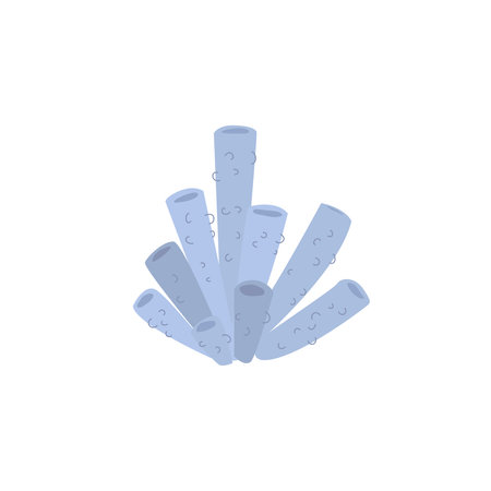 Coral on white background. marine nature. Flat design, vector illustrationのイラスト素材