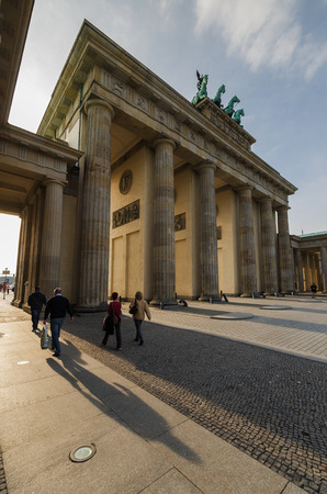 Brandenburg gate at sunset timeの写真素材