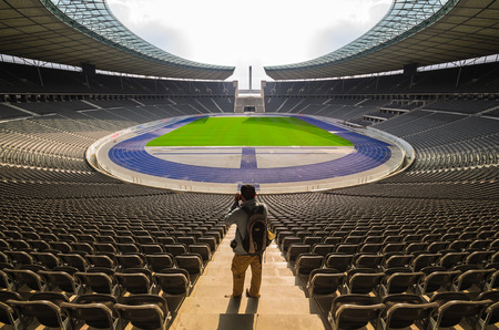 View of  Berlin's Olympia Stadium  APIRL 17, 2013, in Berlin, Germanyのeditorial素材