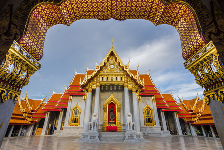 Thai Temple Wat Benchamabophit in Bangkok, Thailandの写真素材