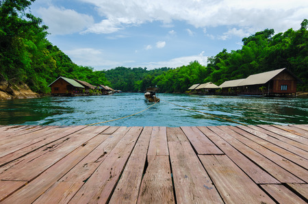 travel with house boat at saiyok yai national park Kanchanaburi, Thailand