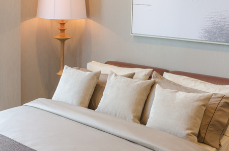 classic lamp in bedroomの写真素材