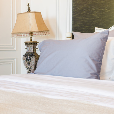 classic lamp style in classic bedroom at homeの写真素材