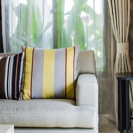 classic living room design with grey sofaの写真素材