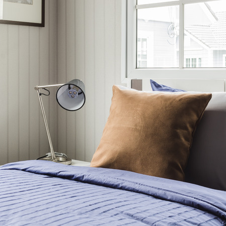 interior design modern single bedroom at homeの写真素材