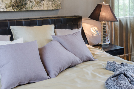 luxury bedroom with classic lampの写真素材
