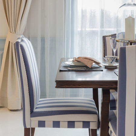 luxury dinning room with chair and table at homeの写真素材
