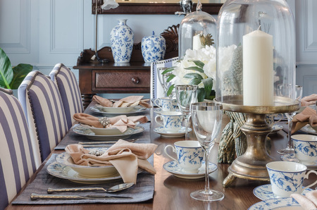 luxury dinning table set with chairの写真素材