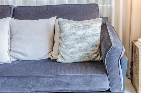 luxury blue sofa in living roomの写真素材