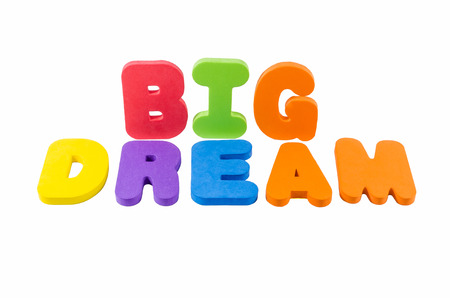 the colorful word BIG DREAM, isolated on whiteの写真素材