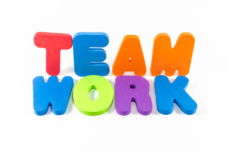 the word TEAMWORK, isolated on whiteの写真素材